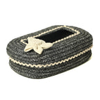 Ariya Cotton Tissue Box Holder – Grey - White Lace