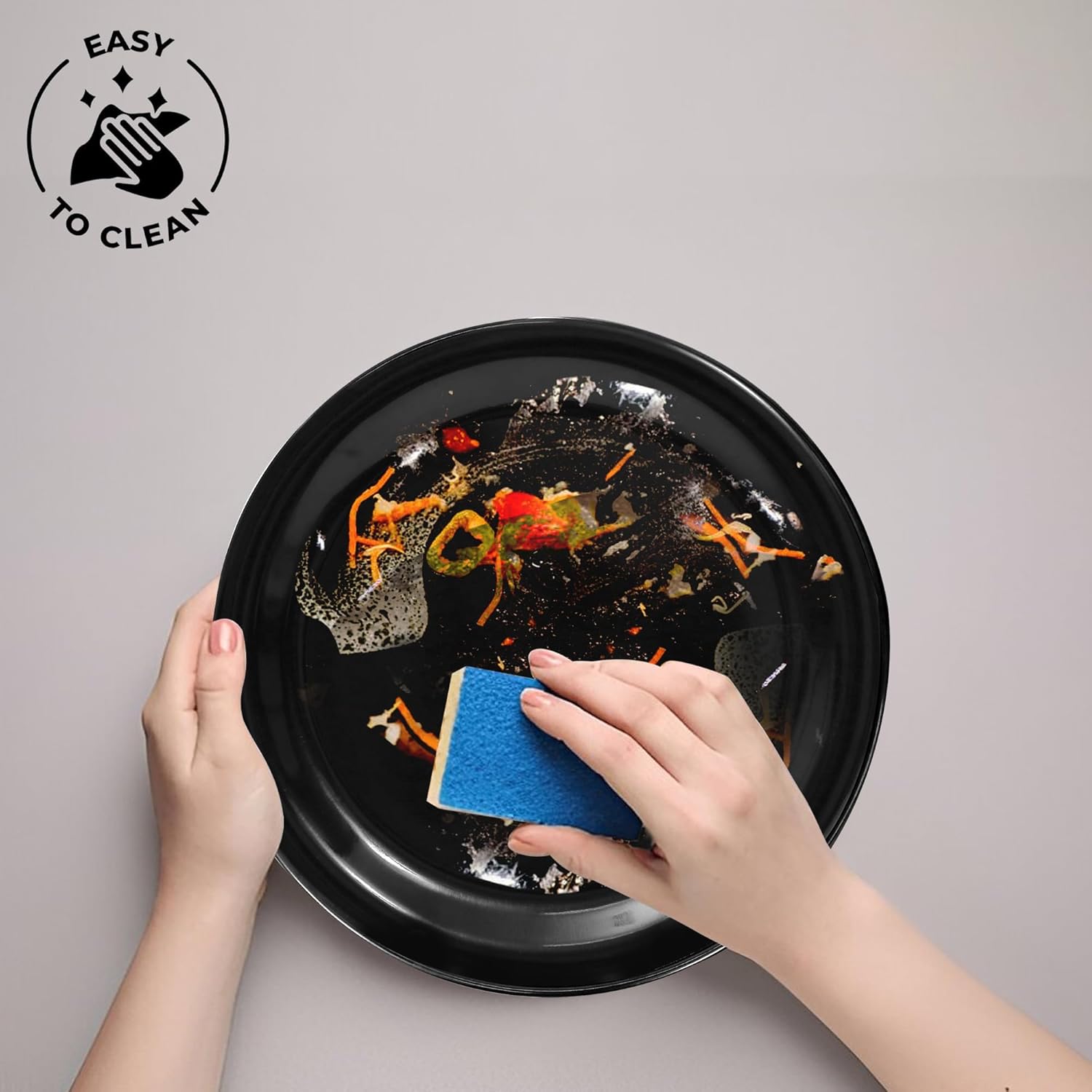 Ariya Melamine Dinner Plates 13 Inch Set of 12 | Midnight Mirage
