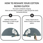 ARIYA Stylish Unique Handmade Grey (PP & Cotton Blend) Clutch Bag with Flower, Perfect for Parties, Weddings & Everyday Outings