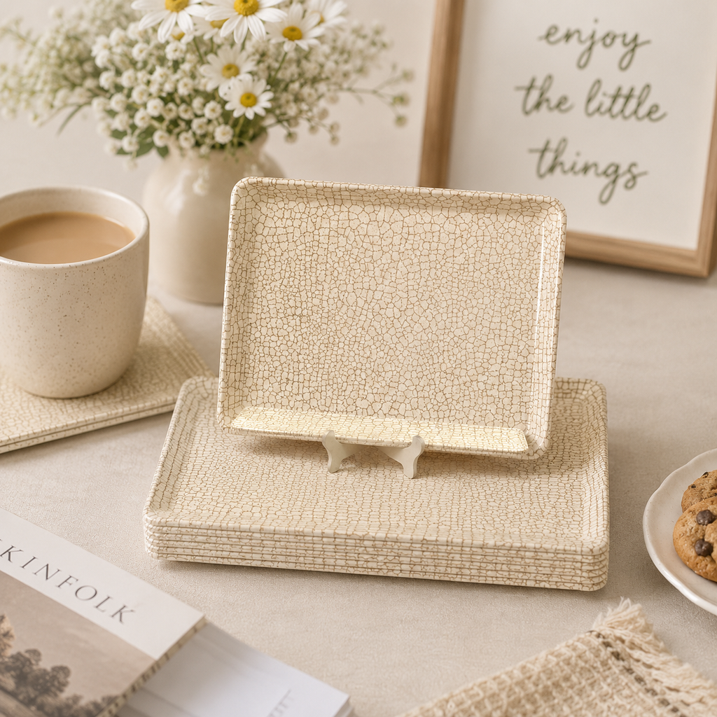 Ariya Melamine Serving Tray Set of 6 – Golden Mosaic | 605