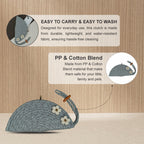 ARIYA Stylish Unique Handmade Light Grey (PP & Cotton Blend) Clutch Bag with 2 Flower, Perfect for Parties, Weddings & Everyday Outings