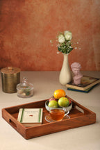 Ariya 16" Acacia Wooden Serving Tray with Handles | Dining & Home Decor