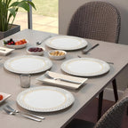 Ariya Melamine Dinner Plates 11 Inch Set of 12 | Royal Blue Border