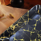Ariya Melamine Serving Tray Set of 2 – Black and Gold | 603,604