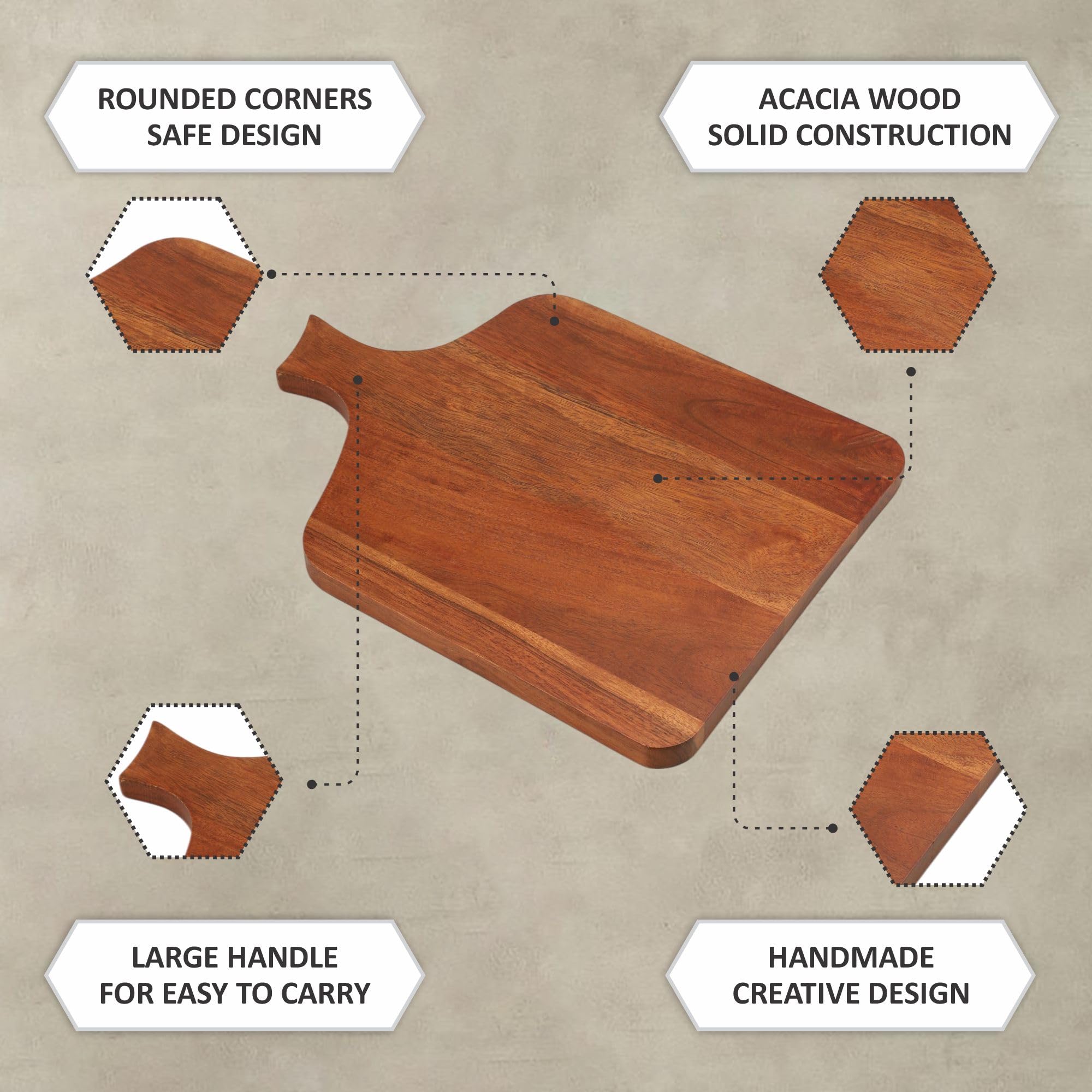 Ariya 14" Acacia Wooden Serving Platter with Chutney Bowl | Cheese & Charcuterie Board for Kitchen & Dining