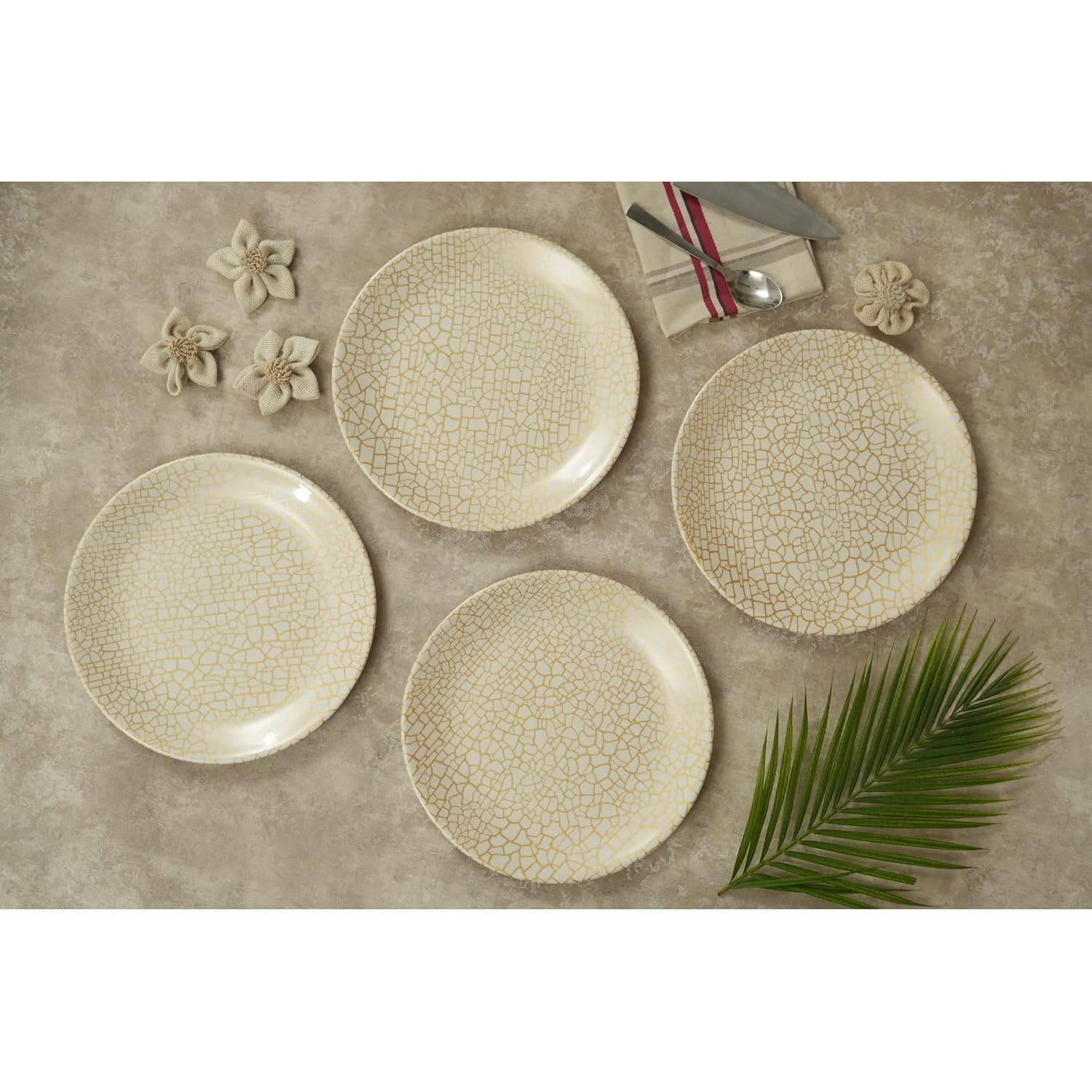 Ariya 10.5" Melamine Dinner Plates Set of 12 – Golden Mirage