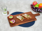 Ariya 19x7.5 Inch Acacia Wood Rectangular Serving Platter with Handle