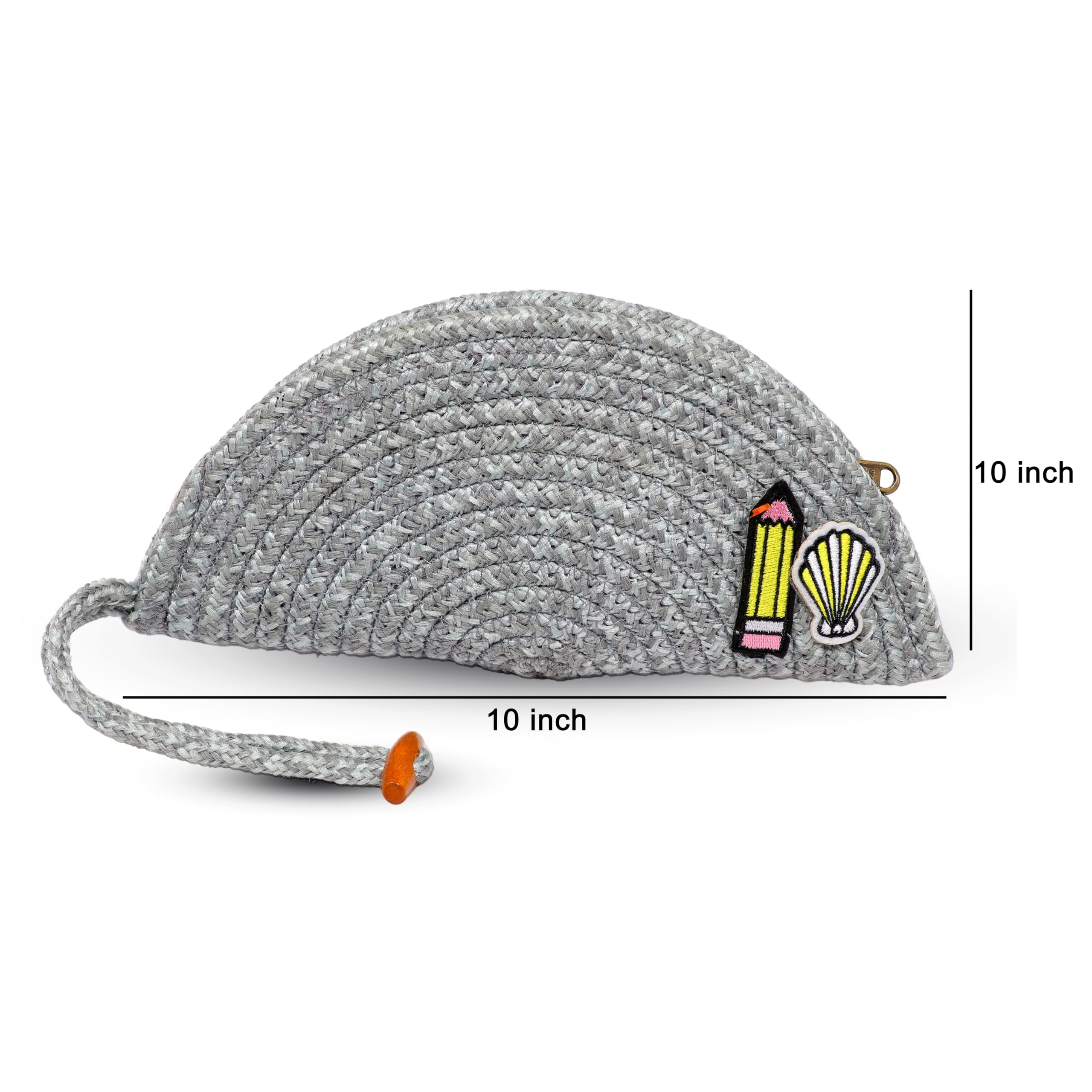 ARIYA Stylish Unique Handmade Light Grey (PP & Cotton Blend) Clutch Bag with Sticker, Perfect for Parties, Weddings & Everyday Outings