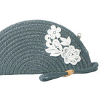 ARIYA Stylish Unique Handmade Grey (PP & Cotton Blend) Clutch Bag with Flower, Perfect for Parties, Weddings & Everyday Outings