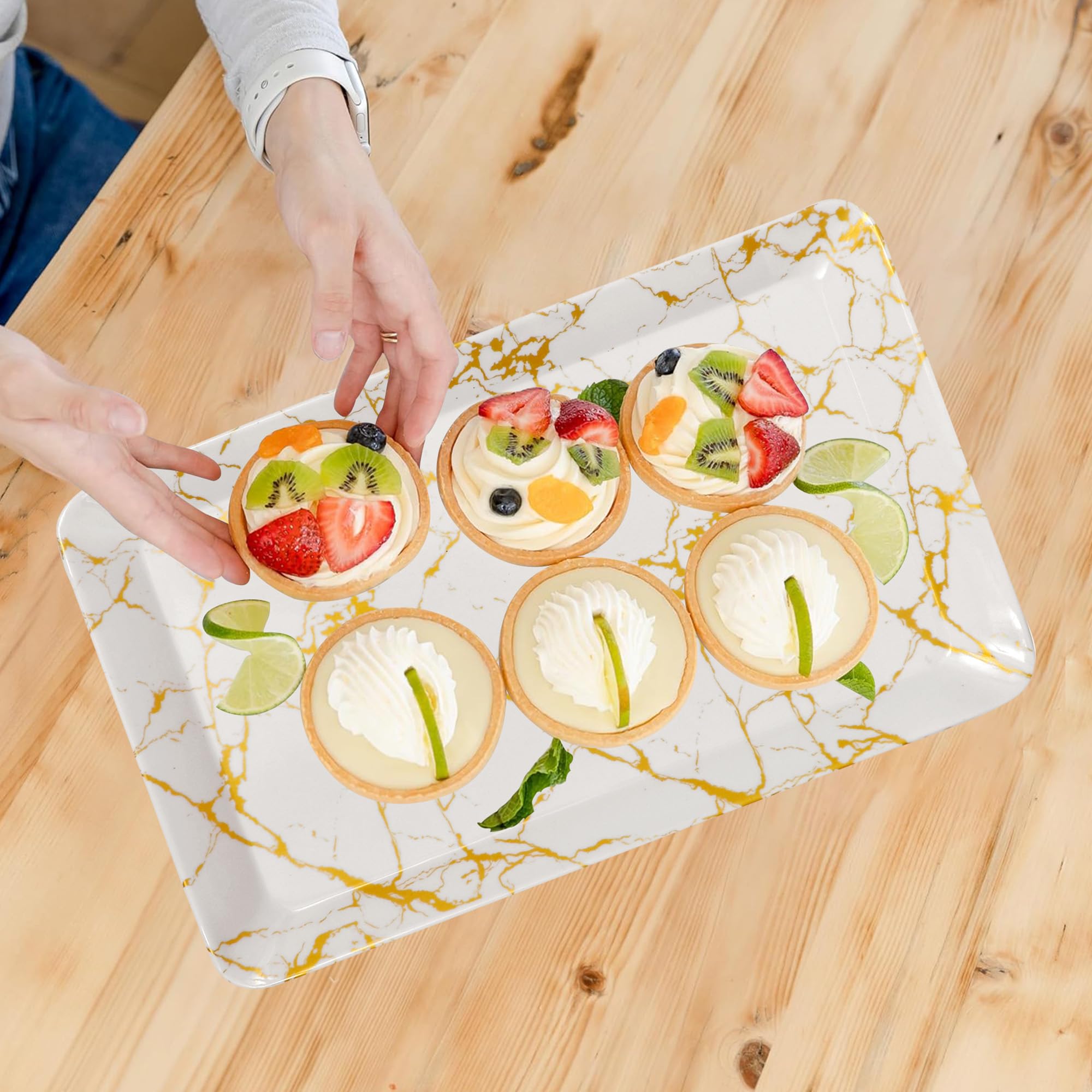 Ariya Melamine Serving Tray Set of 12 – Golden Mirage Large| 605