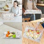 Ariya Melamine Serving Tray Set of 2 – White and Black | 603,604