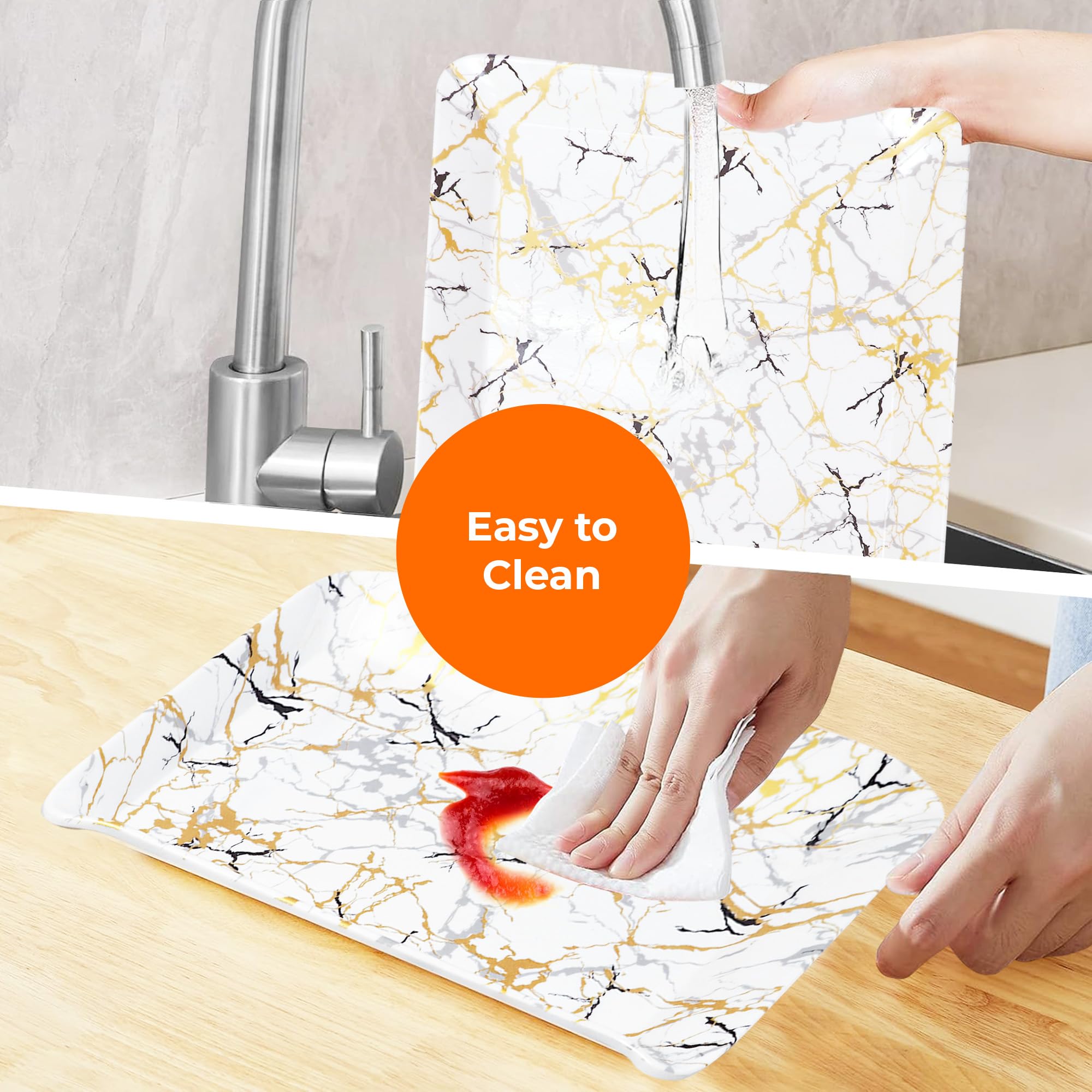 Ariya Melamine Serving Tray Set of 6 – Midnight Mirage | 604