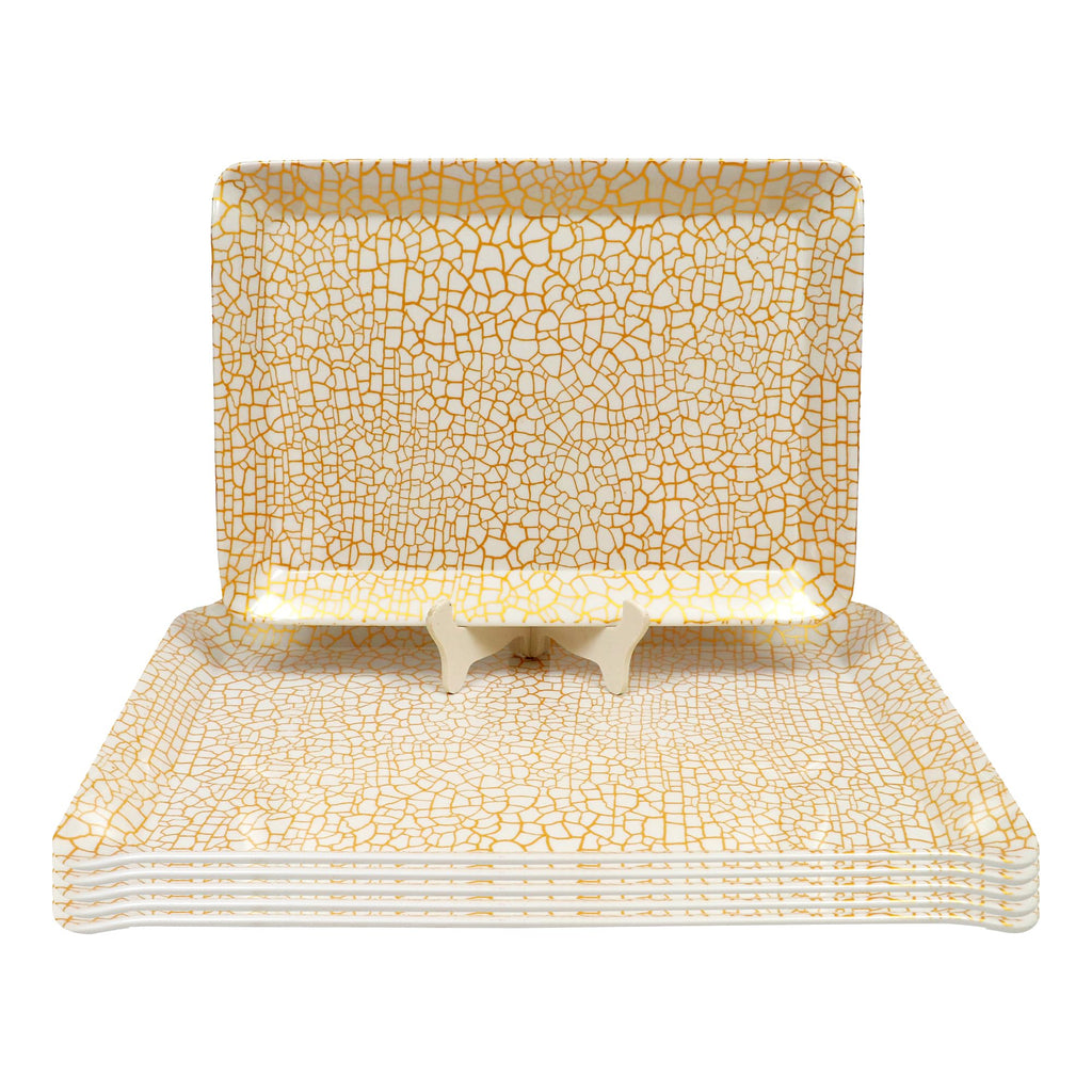 Ariya Melamine Serving Tray Set of 6 – Golden Mosaic | 604