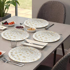 Ariya Melamine Dinner Plates 13 Inch Set of 24 | Golden Blossom
