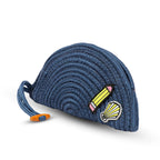 ARIYA Stylish Unique Handmade Blue (PP & Cotton Blend) Clutch Bag with Flower, Perfect for Parties, Weddings & Everyday Outings