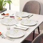 Ariya 10.5" Melamine Dinner Plates Set of 12 – Classic Gold Fusion