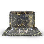 Ariya Melamine Serving Tray Set of 2 – Black and Gold | 603,604