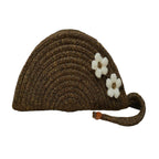 ARIYA Stylish Unique Handmade Brown (PP & Cotton Blend) Clutch Bag with 2 Flower, Perfect for Parties, Weddings & Everyday Outings