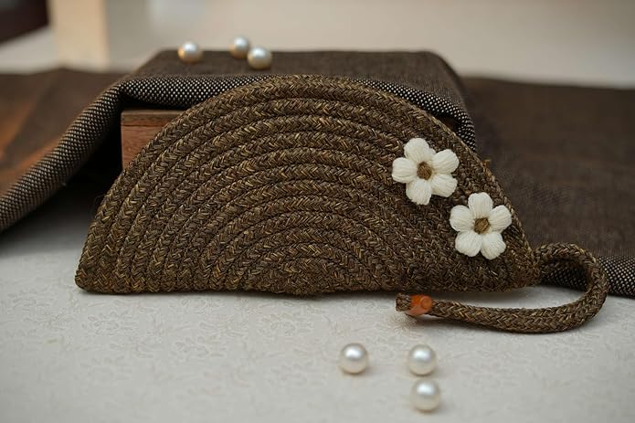 Ariya Ethnic Boho Clutch Bag – Woven Cotton Handbag for Women