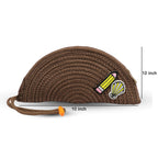 Ariya Women Clutch Handbag with Sticker (4077 | Brown) Handcrafted PP & Cotton Blend Clutch, Perfect for Ladies & Girls, Lightweight Stylish Purse for Parties, Special Occasions, Casual & Formal