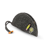 ARIYA Stylish Unique Handmade Dark Grey (PP & Cotton Blend) Clutch Bag with Sticker, Perfect for Parties, Weddings & Everyday Outings