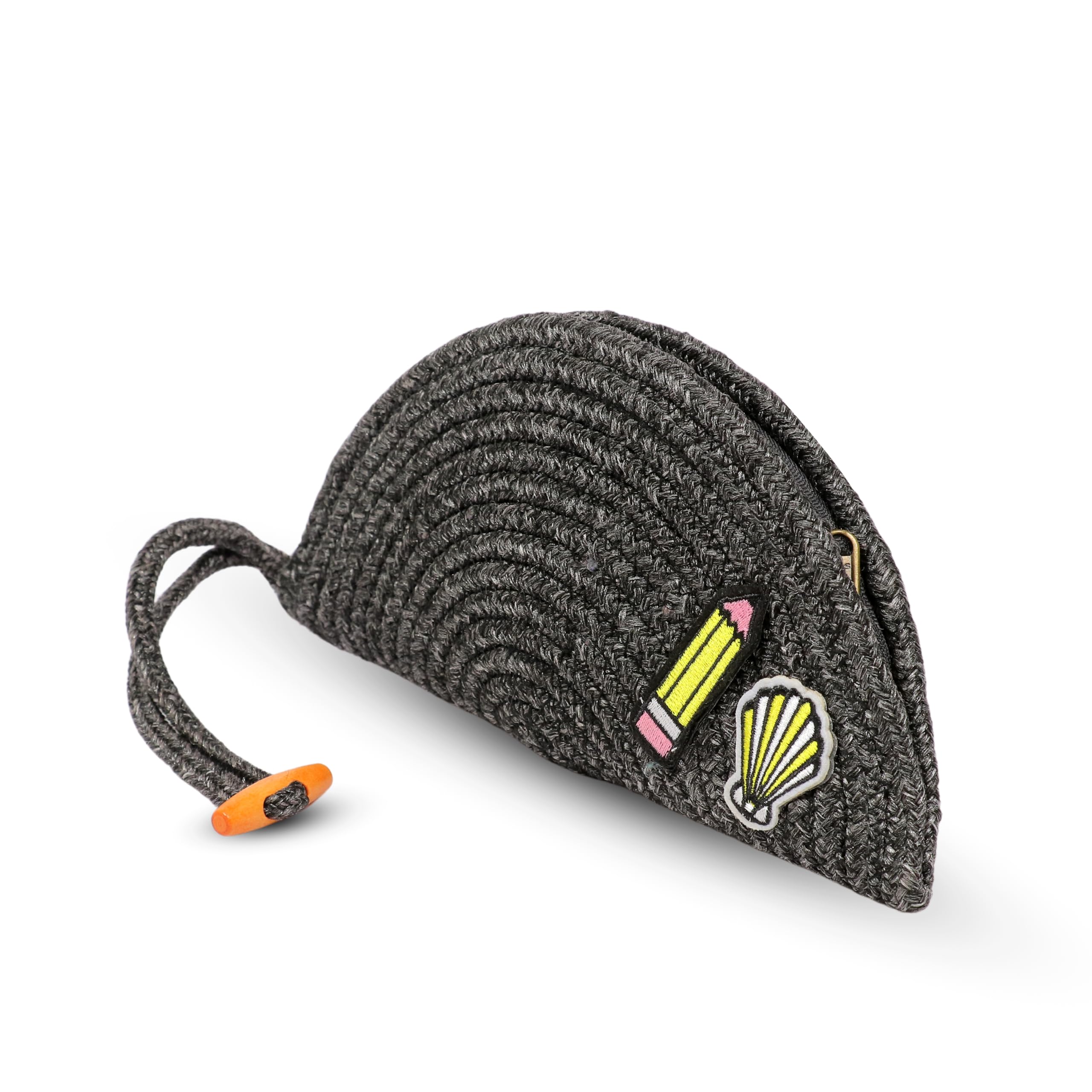 ARIYA Stylish Unique Handmade Black (PP & Cotton Blend) Clutch Bag with 2 Flower, Perfect for Parties, Weddings & Everyday Outings