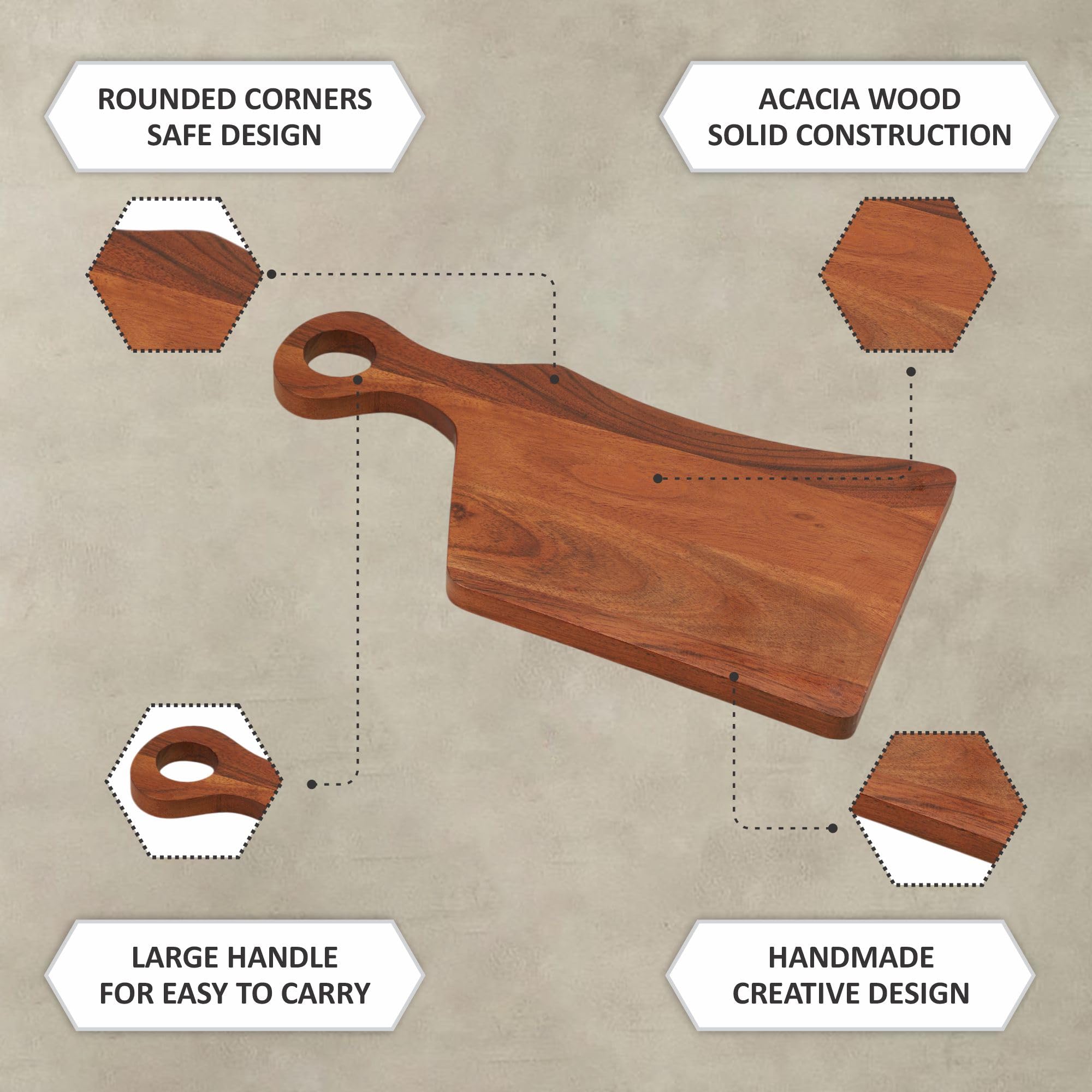 Ariya 14" Acacia Wooden Serving Platter with Chutney Bowl | Cheese & Charcuterie Board for Kitchen & Dining