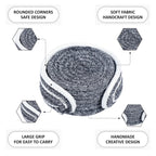 Ariya 6 Psc PP & Cotton Blend Grey Coasters (6 Inch) - Absorbent, Woven, Ideal for Room, Hotel, Bar, Housewarming Gift