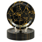 Ariya Melamine Dinner Plates 13 Inch Set of 12 | Midnight Gold