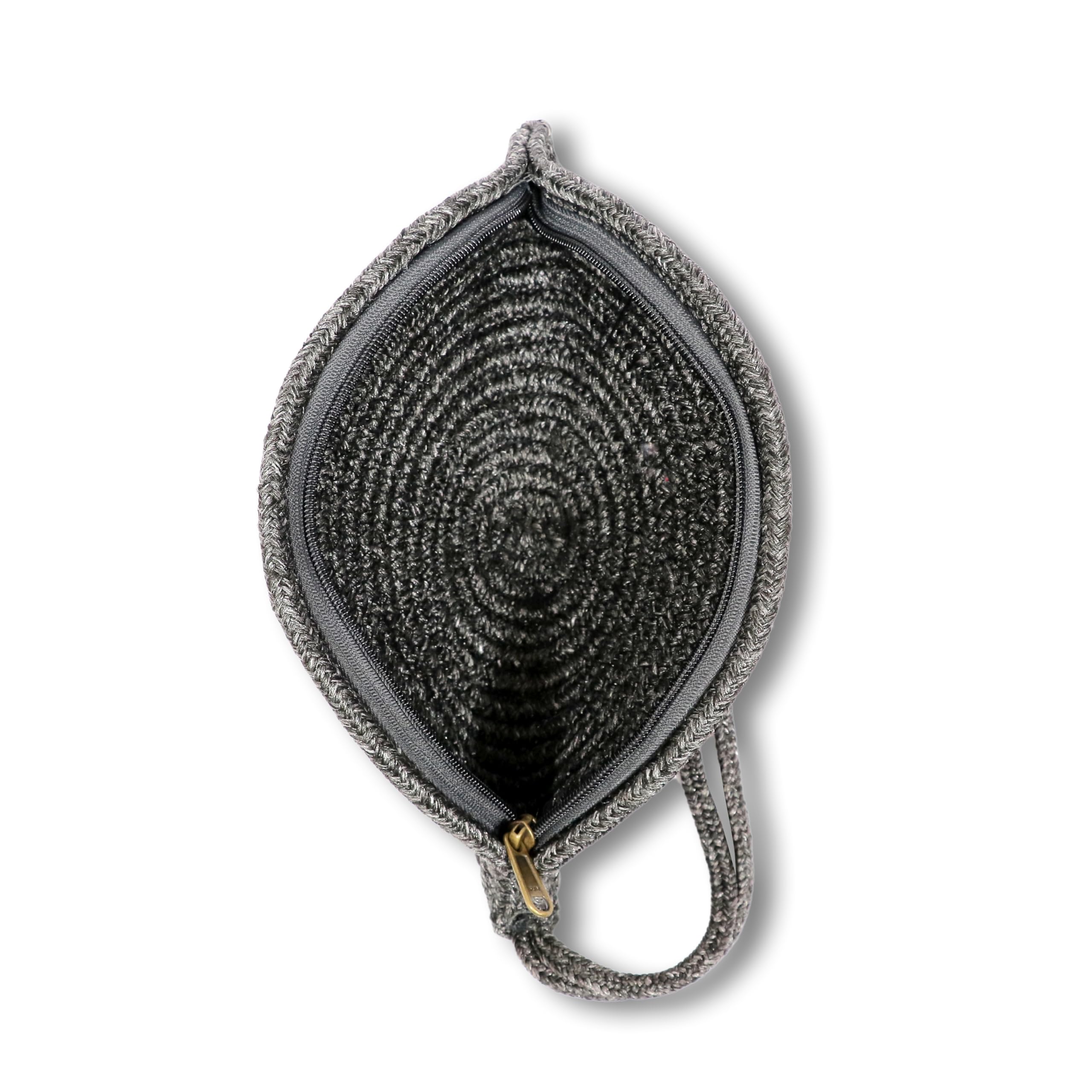 ARIYA Stylish Unique Handmade Black (PP & Cotton Blend) Clutch Bag with 2 Flower, Perfect for Parties, Weddings & Everyday Outings