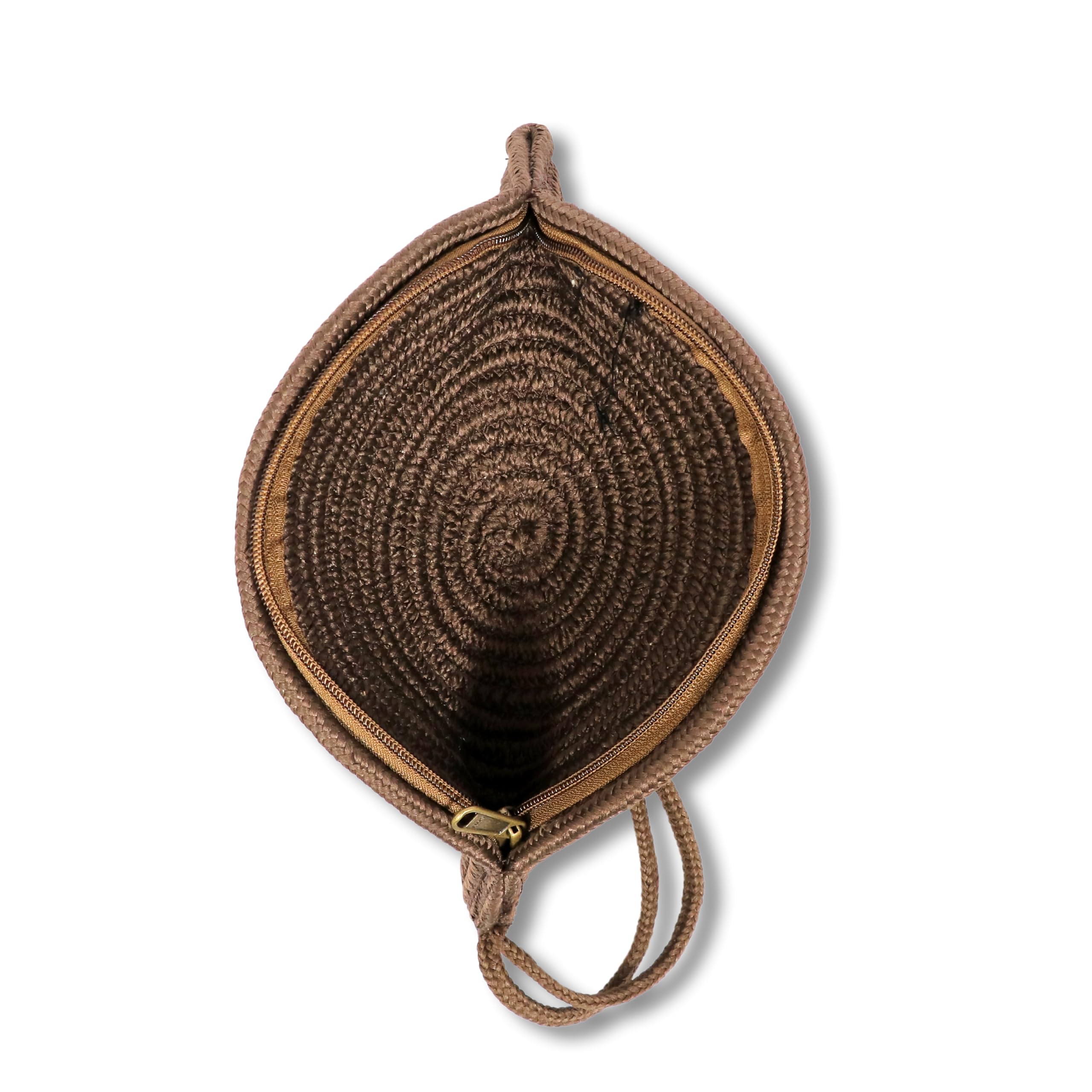 ARIYA Stylish Unique Handmade Coffee (PP & Cotton Blend) Clutch Bag with Sticker, Perfect for Parties, Weddings & Everyday Outings