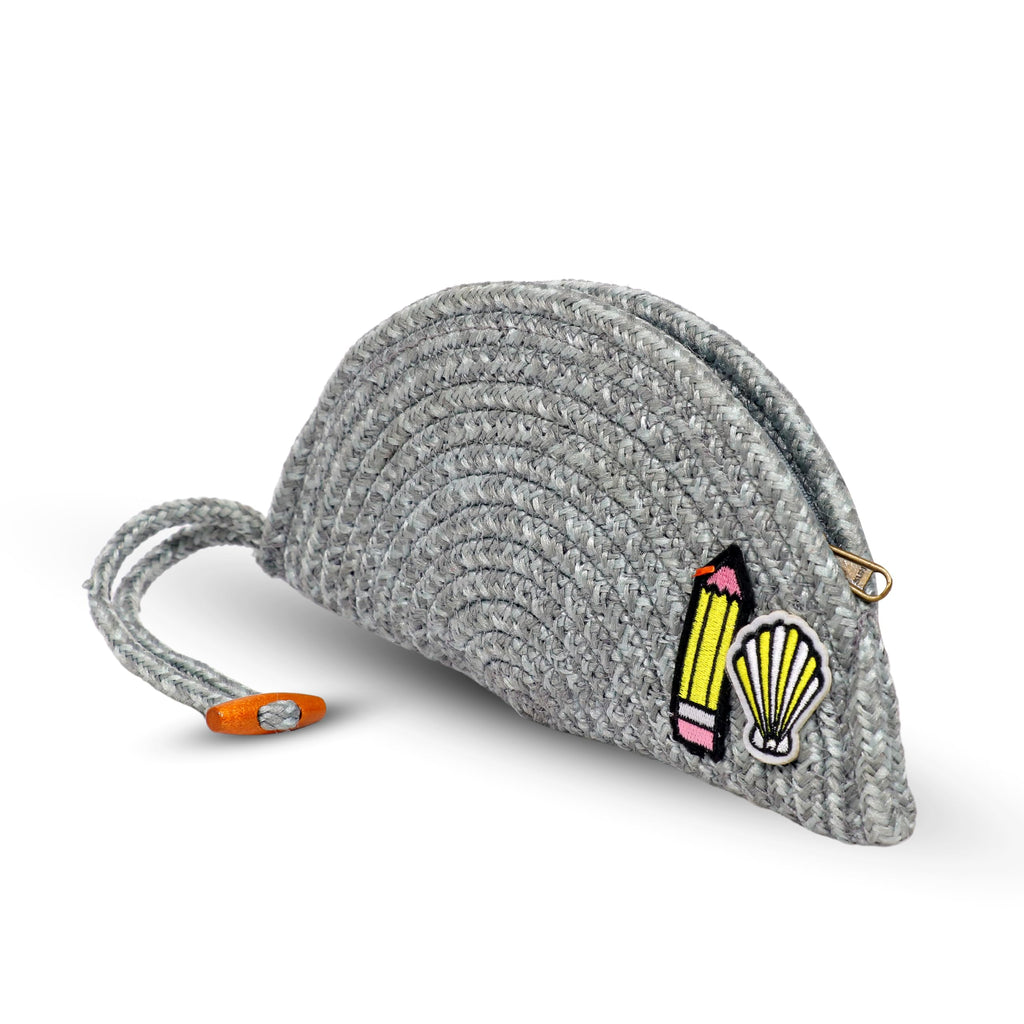 Ariya Women Clutch Handbag with Sticker (4077 | Light Gray) Handcrafted PP & Cotton Blend Clutch, Perfect for Ladies & Girls, Lightweight Stylish Purse for Parties, Special Occasions, Casual