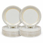 Ariya Melamine Dinner Plates 11 Inch Set of 24 | Royal Blue Border