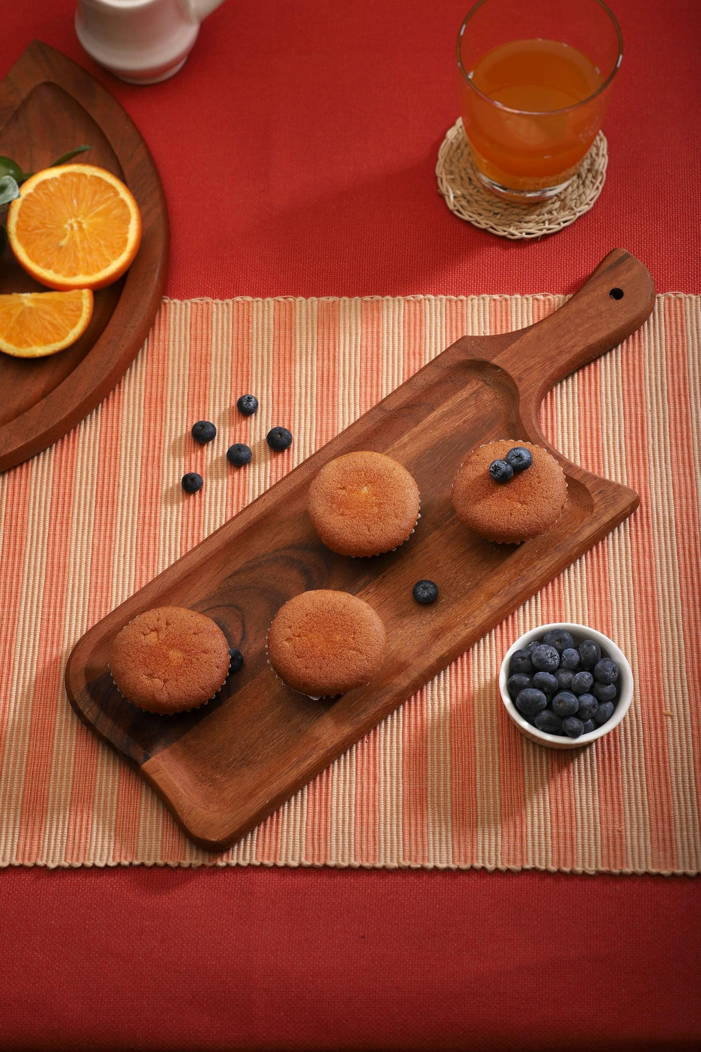 Ariya 15.5x5.2" Acacia Wood Serving Platter with Chutney Bowl