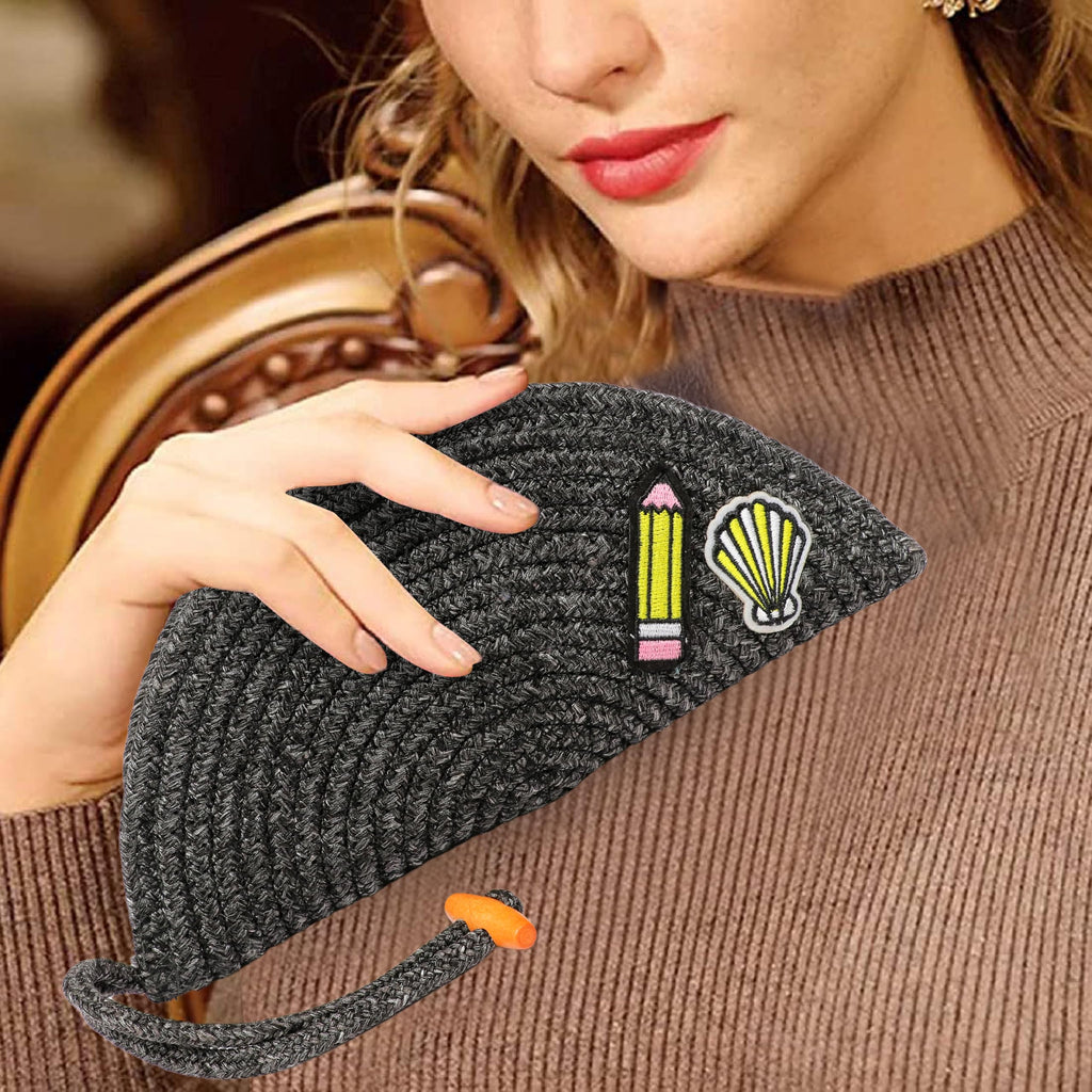 Ariya Women Clutch Handbag with Sticker (4077 | Black) Handcrafted PP & Cotton Blend Clutch, Perfect for Ladies & Girls, Lightweight Stylish Purse for Parties, Special Occasions, Casual & Formal