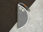 ARIYA Stylish Unique Handmade Dark Grey & White Line (PP & Cotton Blend) Clutch Bag with Flower, Perfect for Parties, Weddings & Everyday Outings
