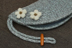 ARIYA Stylish Unique Handmade Light Grey PP & Cotton Blend Clutch Bag with 2 Flower, Perfect for Parties, Weddings & Everyday Outings