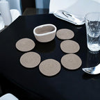 Cotton Coasters Set of 6 - Beige White Line