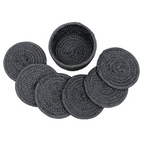 Ariya Cotton Coasters Set of 6 – Dark Grey Boho Table Coasters