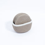 Cotton Coasters Set of 6 - Beige White Line