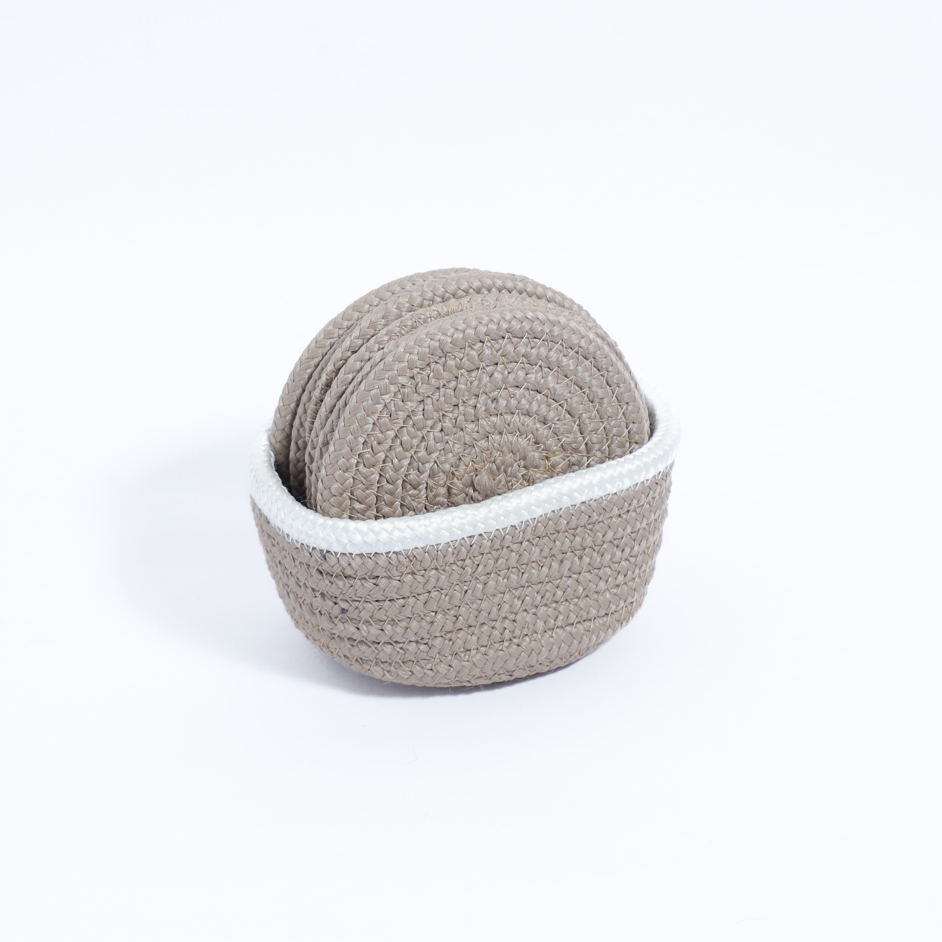Cotton Coasters Set of 6 - Beige White Line