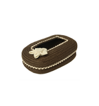 Ariya Cotton Tissue Box Holder – Brown - Yellow Lace