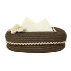 Ariya Brown White Lace Tissue Box With White Flower | Elegant Durable Holder