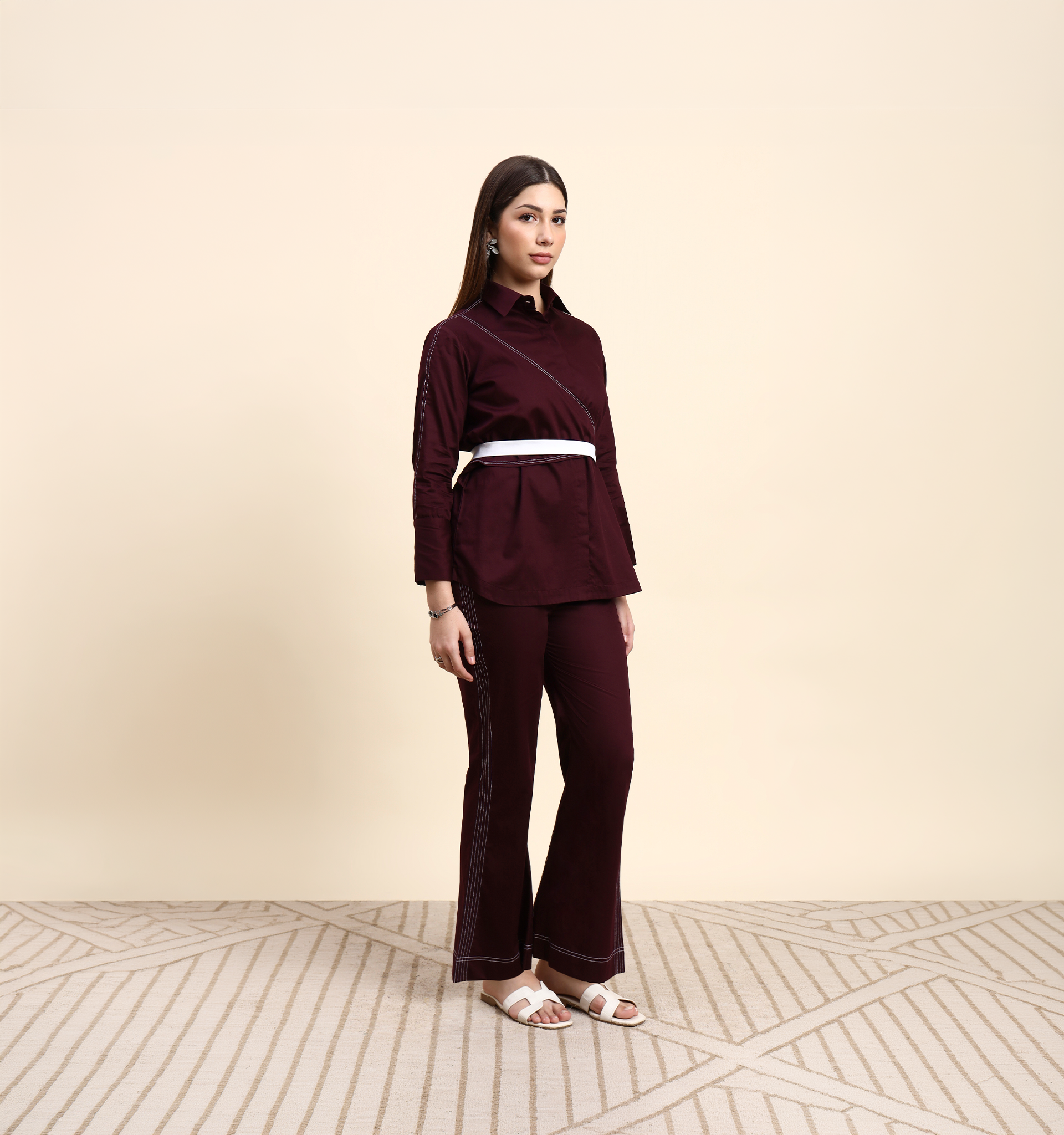 Veloura Co-ord Set (Wine Berry)