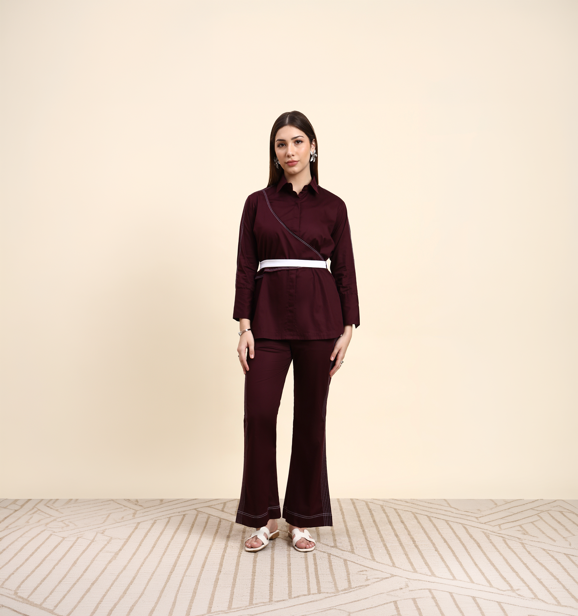 Veloura Co-ord Set (Wine Berry)