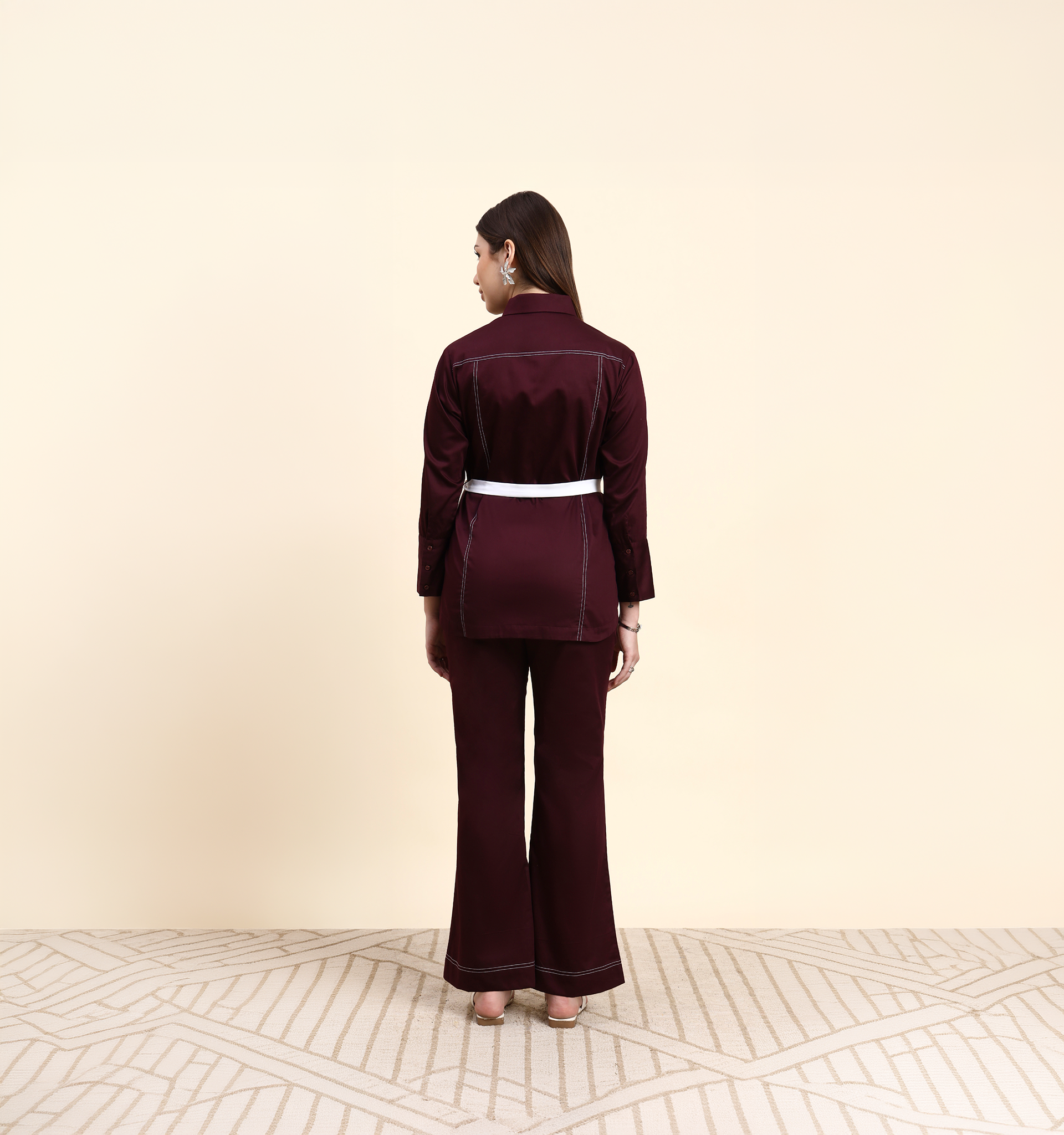 Veloura Co-ord Set (Wine Berry)