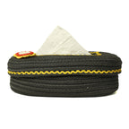 Ariya Dark Grey Yellow Lace Tissue Box With Yellow Flower | Elegant Durable Holder