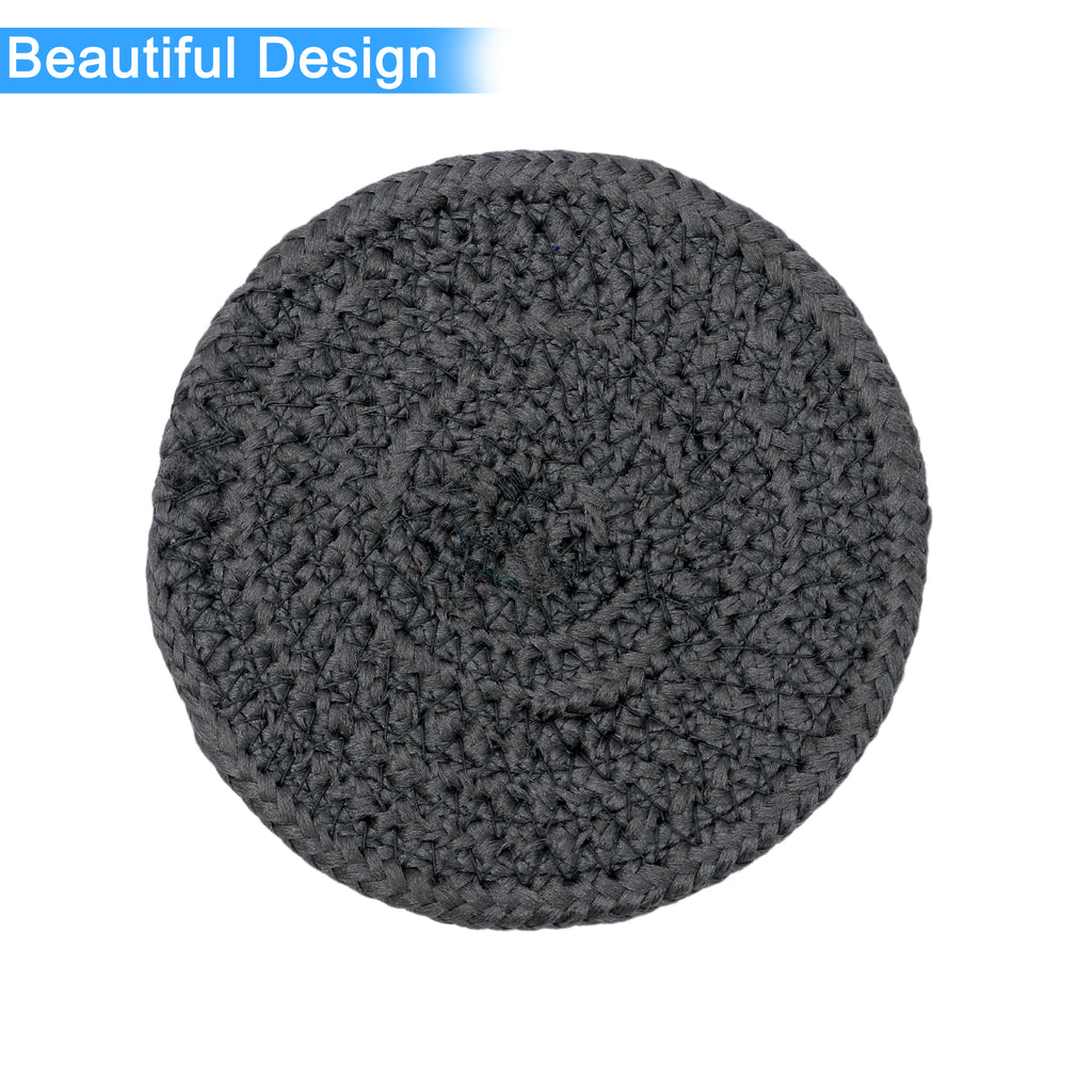 Ariya Cotton Coasters Set of 6 – Dark Grey Boho Table Coasters
