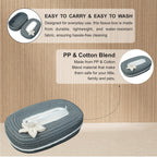 Ariya Grey White Line Tissue Box With White Flower | Elegant Durable Holder