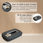 Ariya Dark Grey White Line Tissue Box With White Flower | Rectangular Durable Holder